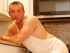 Anthony looks hella confident while jerking off into a plate