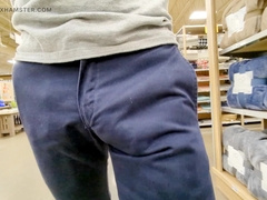 Gigantic public swelling. Fresh trousers for Demonstrating off and freeballing