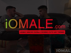 Fabrice and Leon start making out before Leon sucks partners dick