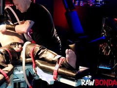 Sweaty jock foot licking & deepthroating in raw bondage