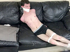 Aiden Valentine cable roped and tape Gagged