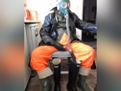 One More jerk off in trashed wellies.