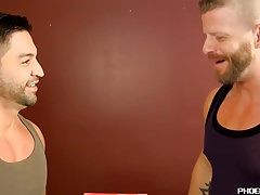 Horny bearded hunk screwing younger studs tight ass hole