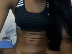 Young shemale and her big cock