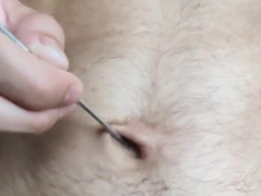 Examining my abdomen button (close up)