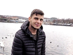 Handsome dude takes a facial after some POV riding