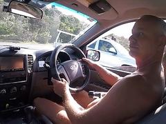 Naked man drives around town and hopes not to get caught