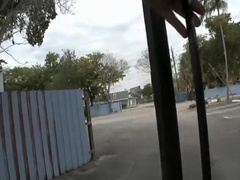 Two exhibitionists fuck in public