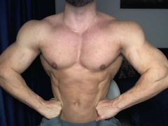 Bouncing Pecs Big Muscular Guy Flexing Muscle Hard Big Cock