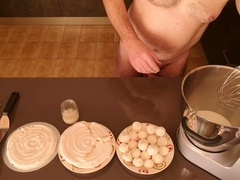 Gay solo, cooking cum, gay cum