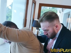 Wild jerking and ass pumping by suited Diego Reyes and Manuel Scalco