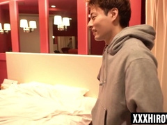 Asian stud Hiroya bounds Kou for some edging and kinky ass training