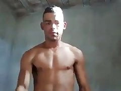 Latino showing off his huge cock