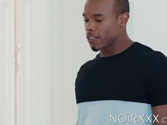 Ebony dudes Liam Cyber and Timarrie Baker engage in throat fucking and ass hammering