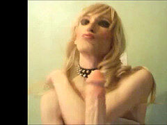 Crossdresser TV Sandra poses and gargles fuck sticks