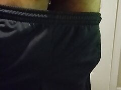 Spreading ass and jacking uncircumcised dick