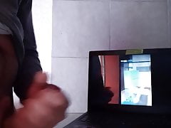 Jerking and ruining my orgasm to Barbara Palvi, cum tribute