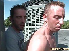 Two gay dudes meet for some cock sucking and butt fucking
