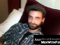 MenWithFur.com - Big-dicked hairy guy loves jerking his rock hard dick