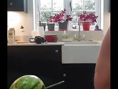 Sounding while Fucking a Watermelon