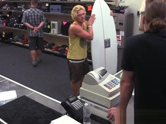 Straight pawnshop surfer assfucked for cash