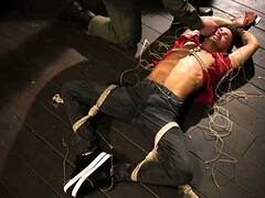 Beefy dude is going to make his slave SCREAM OUT