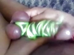 Pierced cock in rope