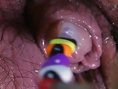 Fat Japanese gay Shino urethera pussy masturbation close up