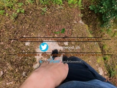 Youngster in the forest - Immense cum shot in slowmo!