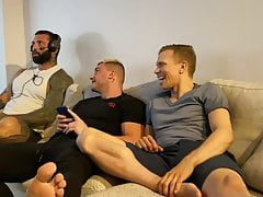 3 Canadian Hunks Double Penetration