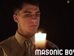 MasonicBoys Lad Cole Blue introduces fuck-hole on altar for impregnation