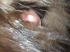 Pleasuring Cock With Silver Fox Fur Blanket