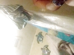 Shower after haircut and ball trim