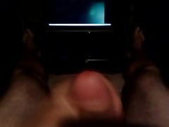 Jacking My Fat Daddy Cock to Gay Porno