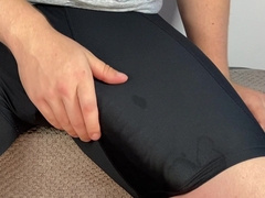 Phat no-arms popshot in cock-squeezing trousers