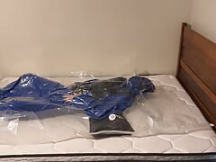 Jul 9 2023 - VacPacked in slvrbrboy's coveralls with my blue pup gear and jade harnesses