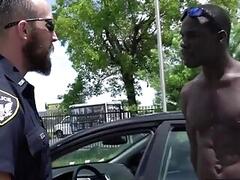 Tattoo gay threesome with facial cum