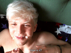 Erotic bareback anal for a blonde teen after he gives insane head