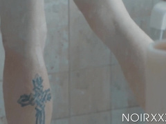 I used my horny feet to make hunk Aaron Trainers cock hard enough to fuck me