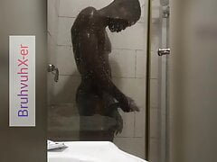 Shower fun with big black cock