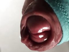 Wanking and cumming with her dirty panty