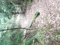 Wank in the woods and cum on a tree