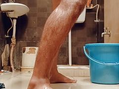 Taking shower with hand job