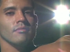 Kinky Latin Dude In Leather Playing With A Dildo