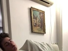 School college girl thumbs himself and spunks