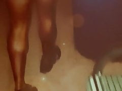 Naked in public jerking off for passing truckers