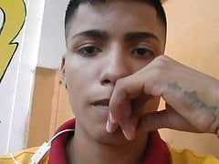 Thin boy by message shows his penis