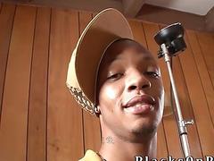 Black dude fucks both these white guys