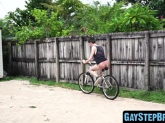 GayStepBros.com - Outdoor raw fucking leaves young stepbro drenched in warm cum