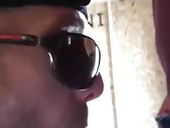 Buddy swallows my load at the worksite
